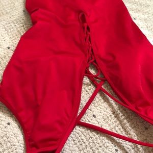Womens red bathing suit